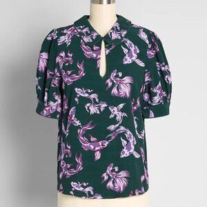 Modcloth - Passing Through a Dream Top - Emerald Fish